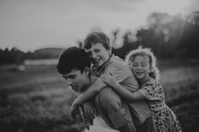 black and white family photographer Virginia
