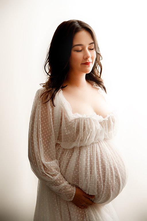 maternity session with white gown northern virginia