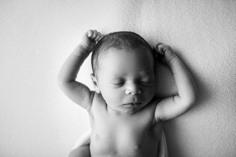 black and white newborn image