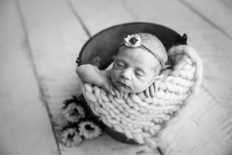 newborn photographer black and white Burke