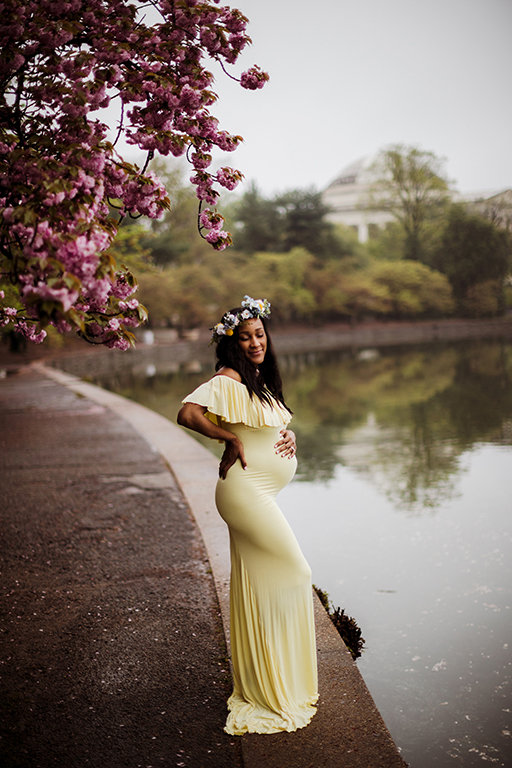 cherry blossom maternity shoot Virginia