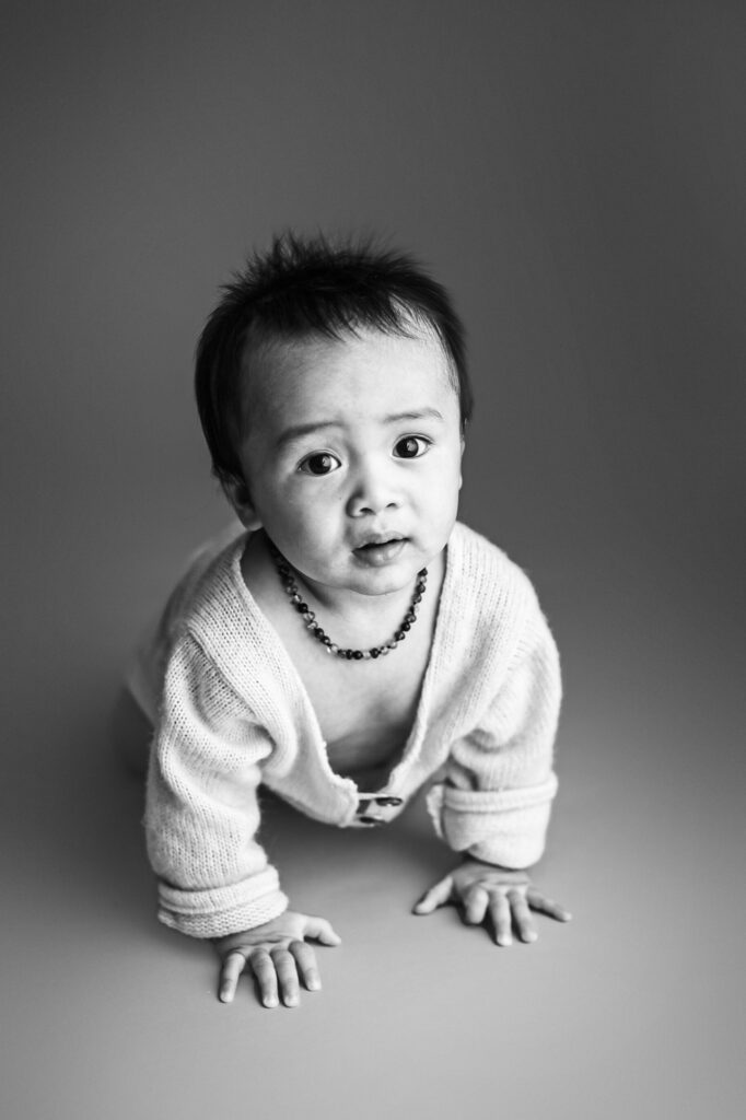 black and white baby photographer, Virginia