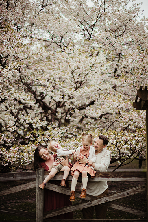 cherry blossom family photo shoot Fredericksburg