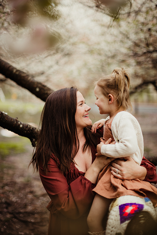 cherry blossom family photo shoot Fairfax