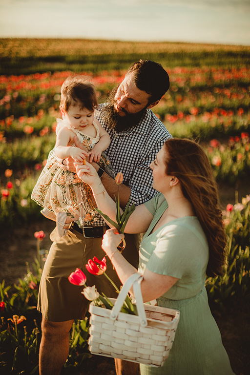 gorgeous family photos in tulips