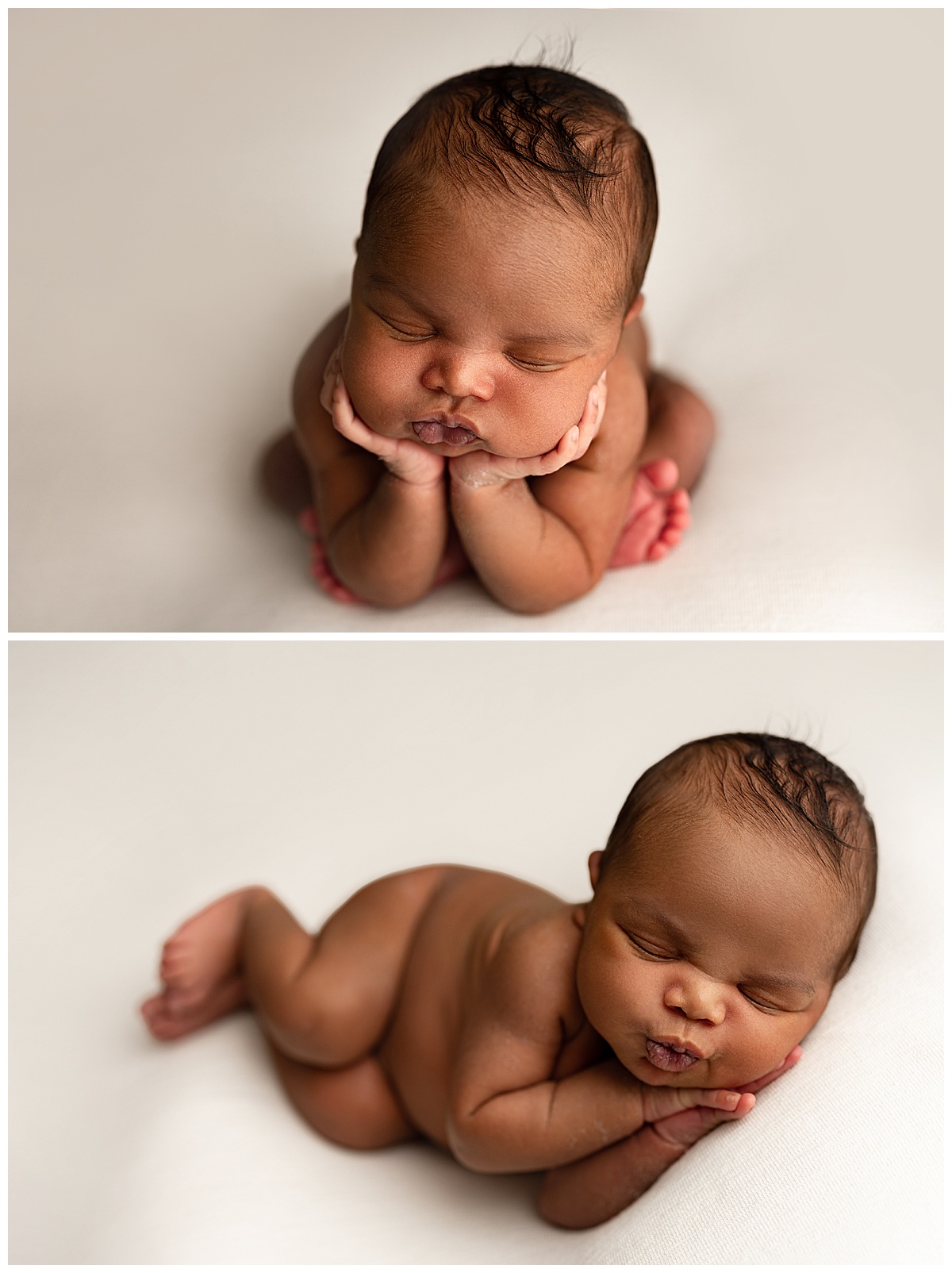 Baby held up by hands for Norma Fayak Photography