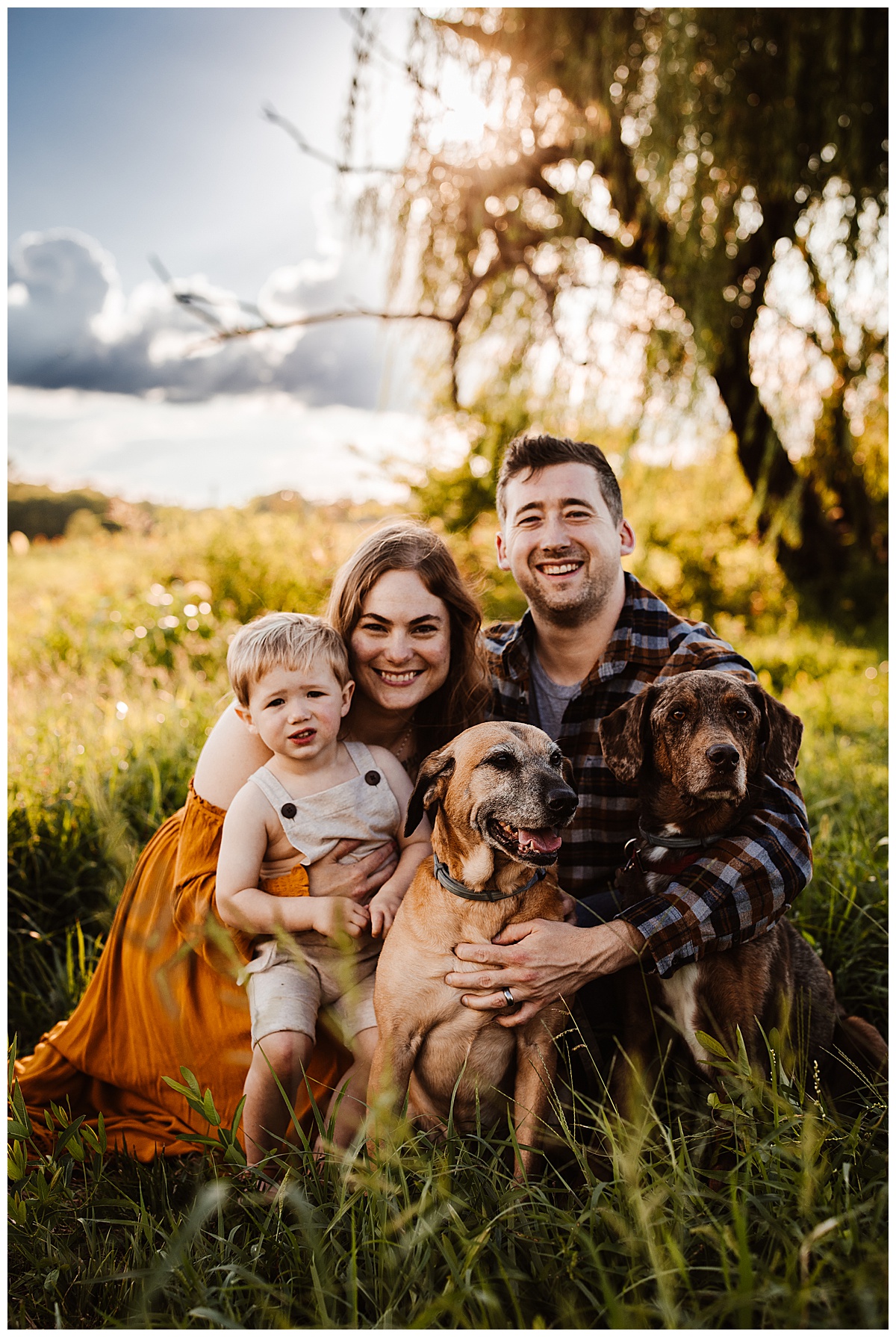 Family holds dogs close by Norma Fayak Photography