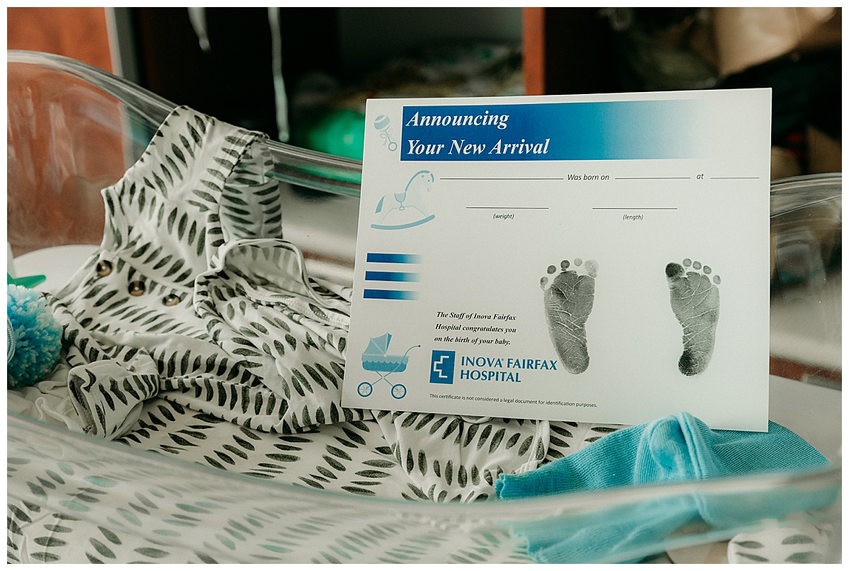Footprints of infant during Fresh 48 Hospital Session