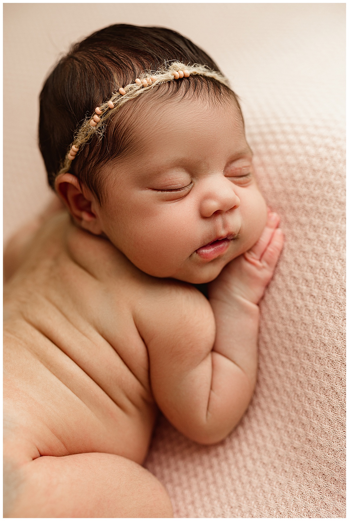 Newborn laying on tummy for Fine Art Posed Session