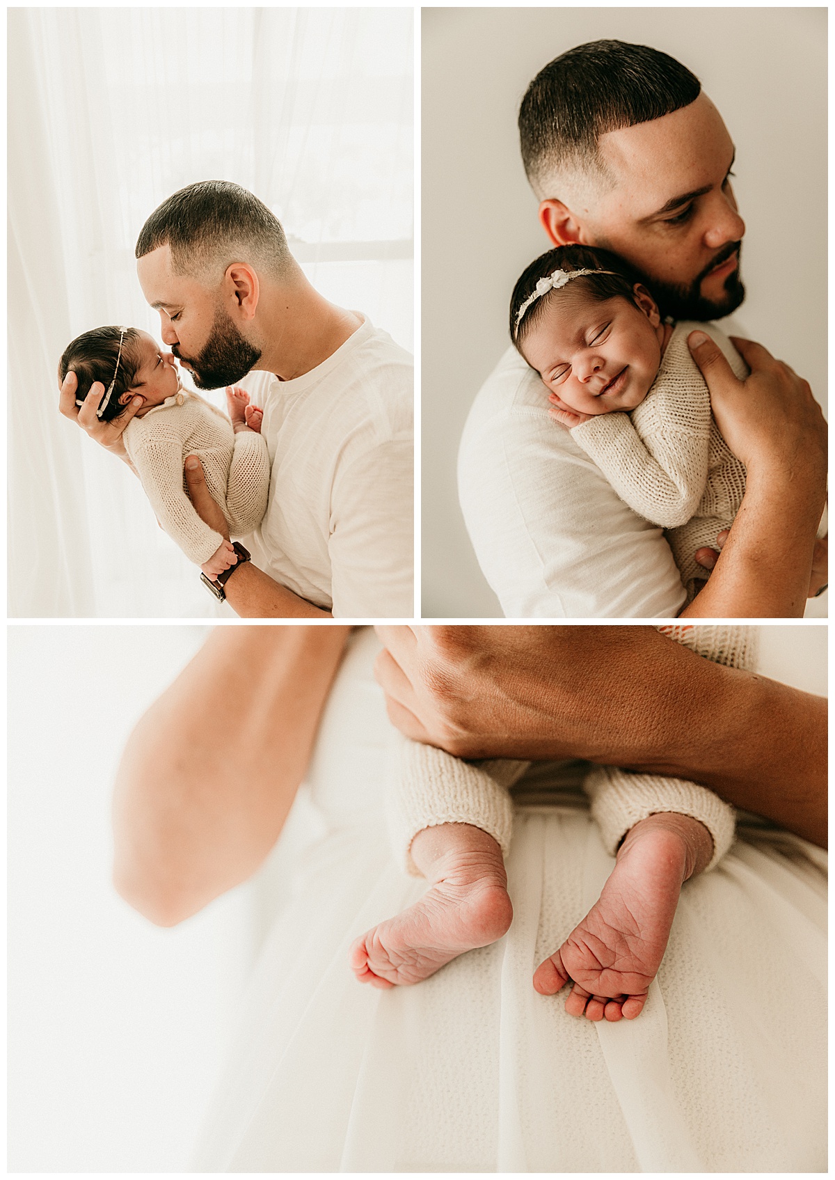Dad holds baby close for Norma Fayak Photography