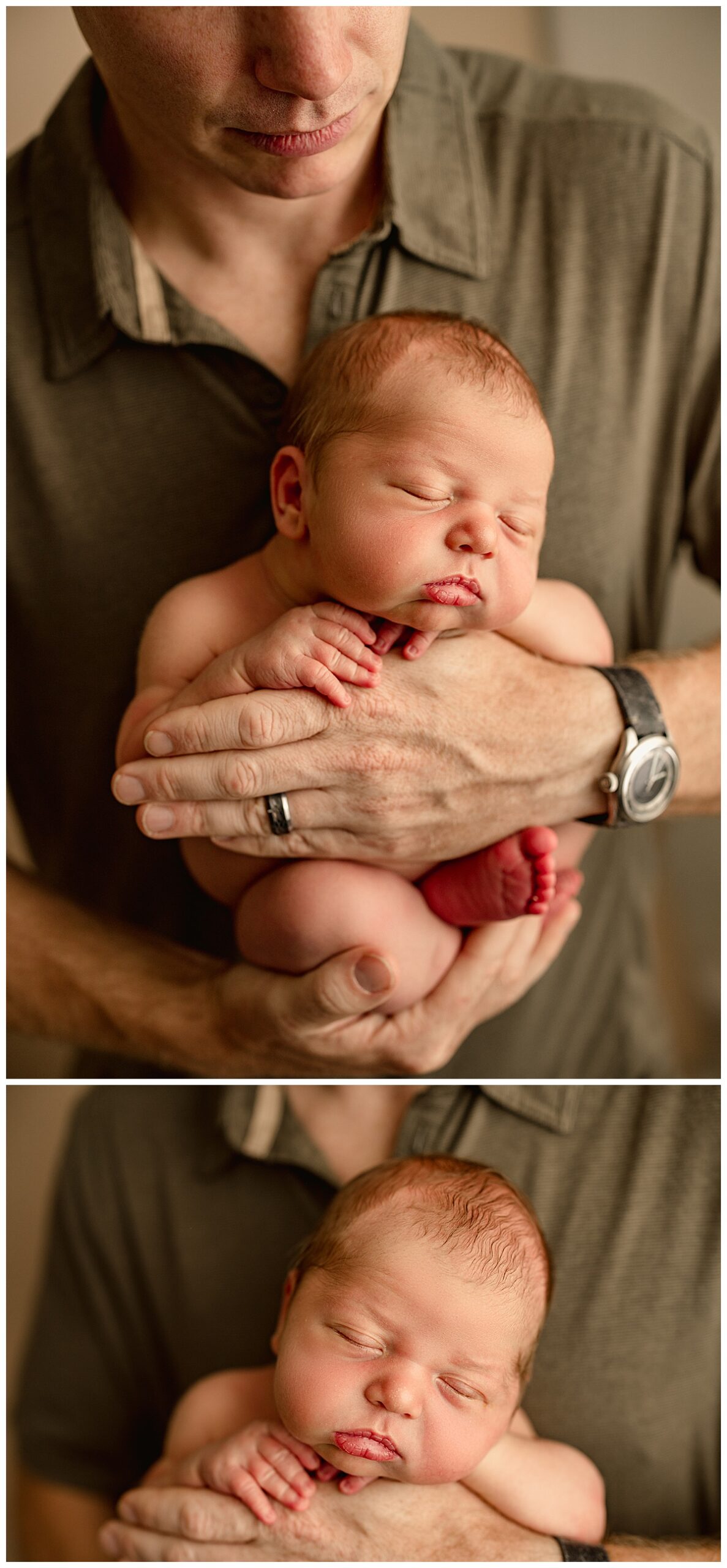 Dad holds baby boy by Norma Fayak Photography