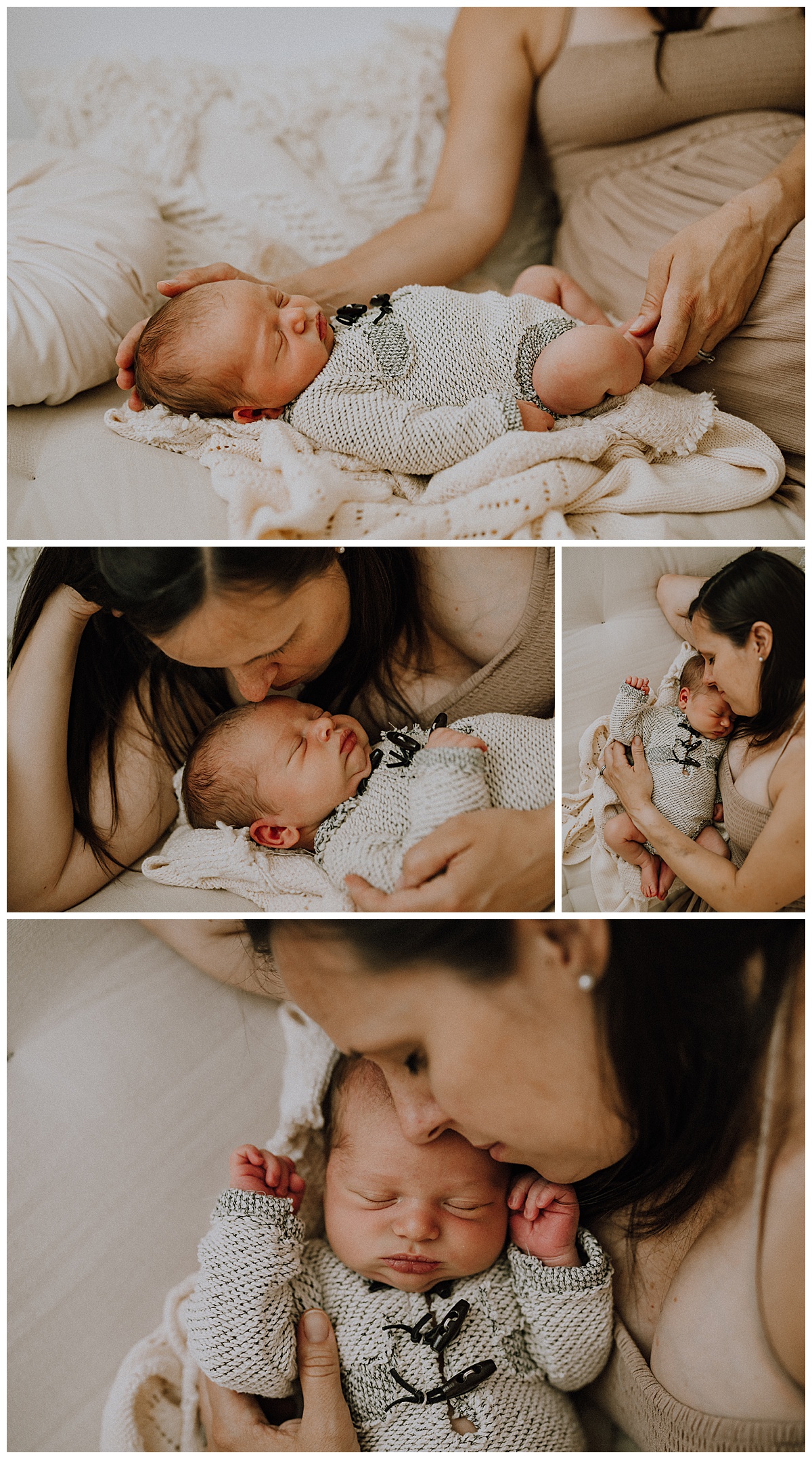 Mom loves on little boy for Washington DC Newborn Photographer
