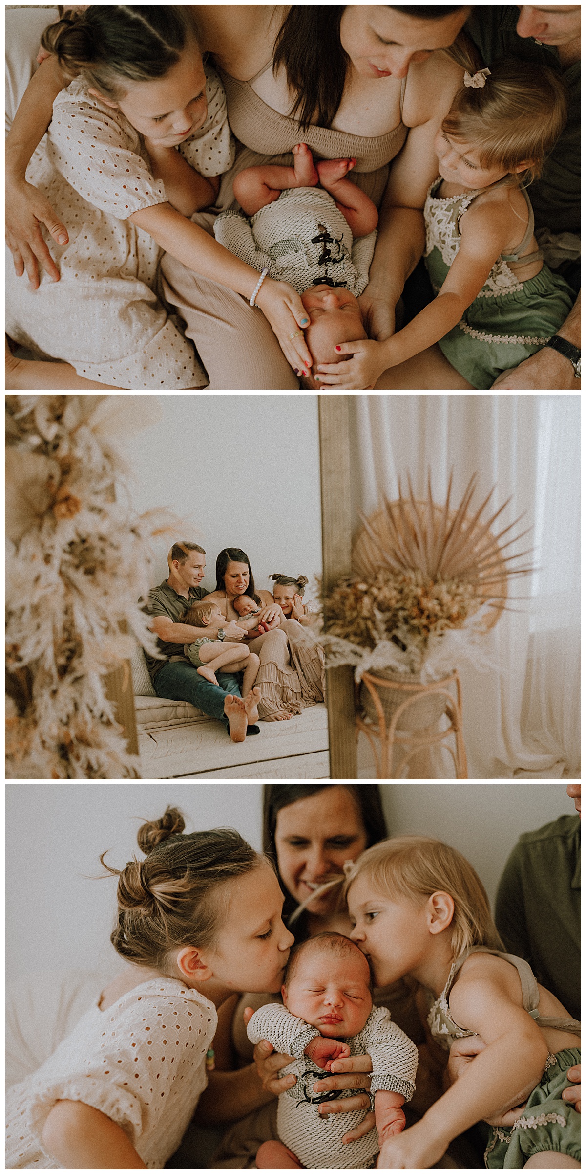 Parents and sibling love on new addition for Washington DC Newborn Photographer