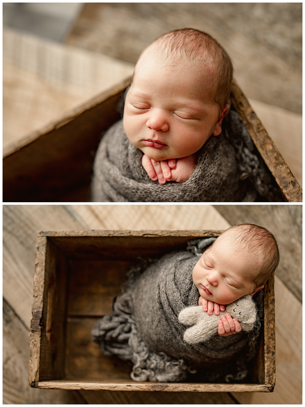 Brother in wooden box for Norma Fayak Photography