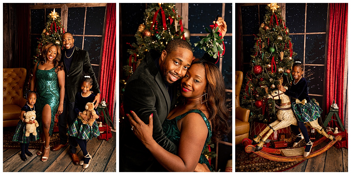 Beautiful family near Christmas tree for Norma Fayak Photography
