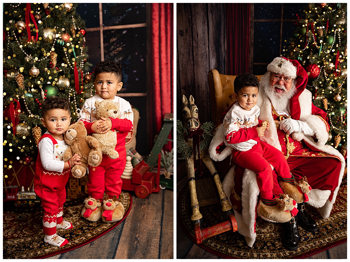 Kids near Santa for Washington DC Family Photographer