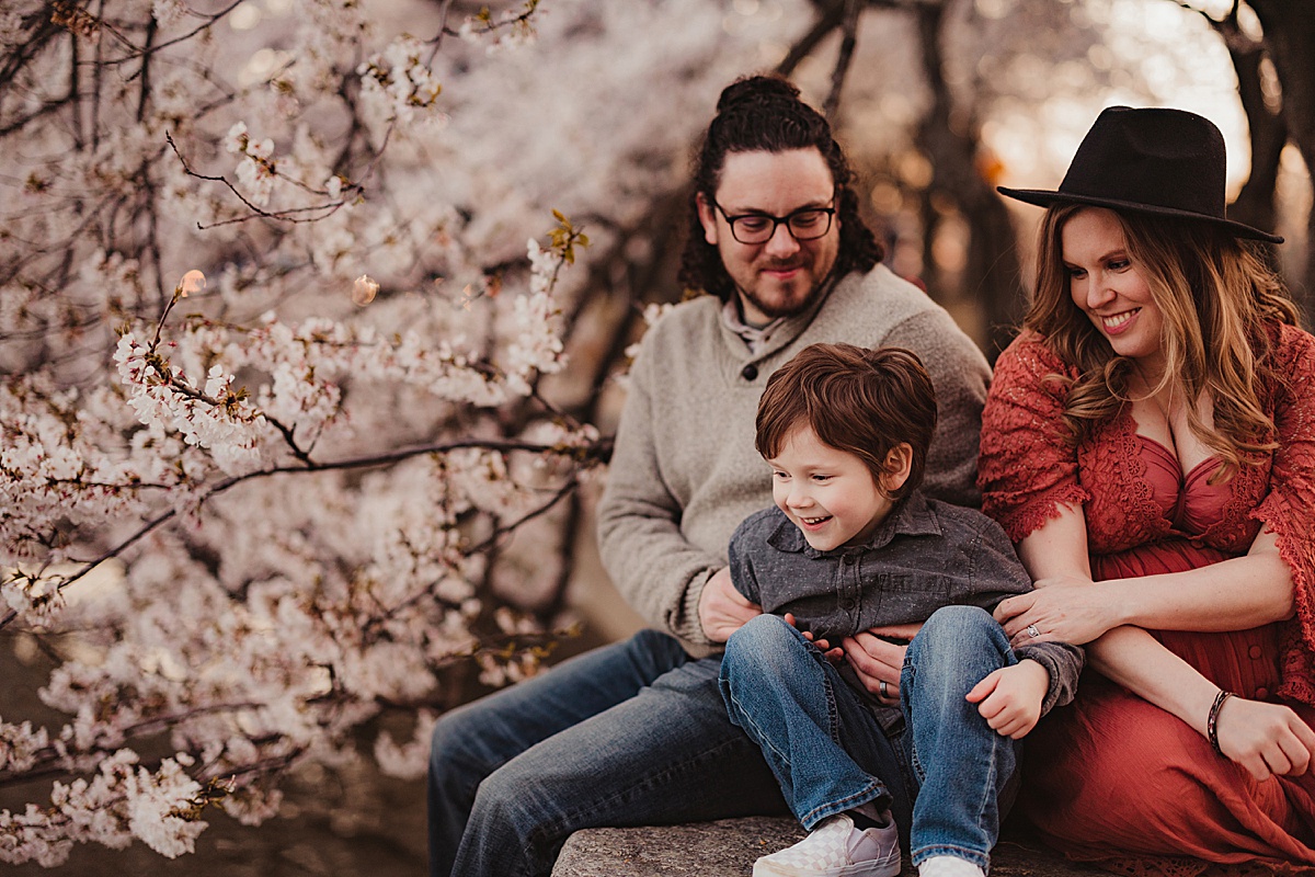 Family in Cherry Blossoms by Norma Fayak Photography