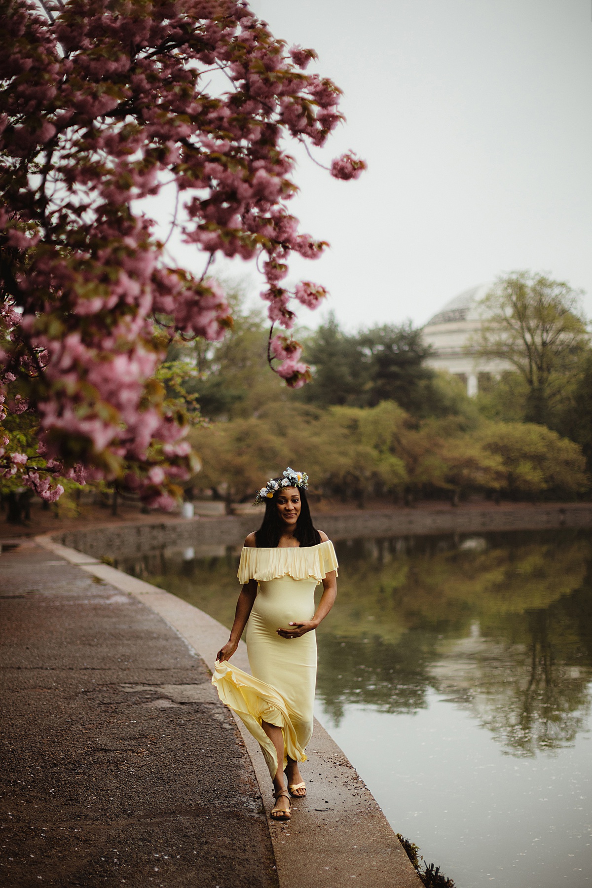 Pregnant Woman by Cherry Blossoms by Norma Fayak Photography