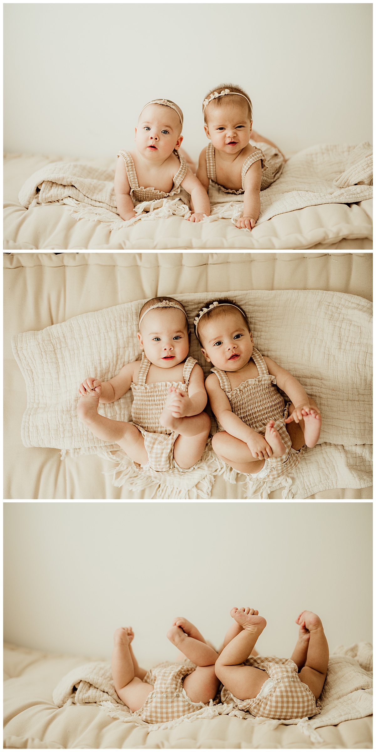 babies sit together for Boho Twin Studio Session