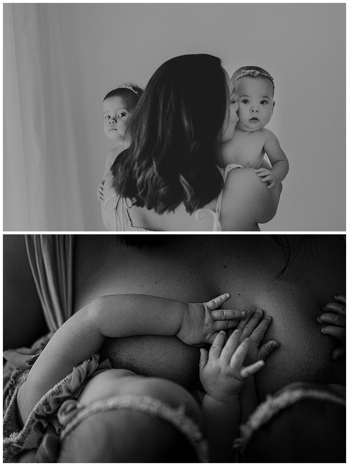 Mom snuggles babies close for Norma Fayak Photography