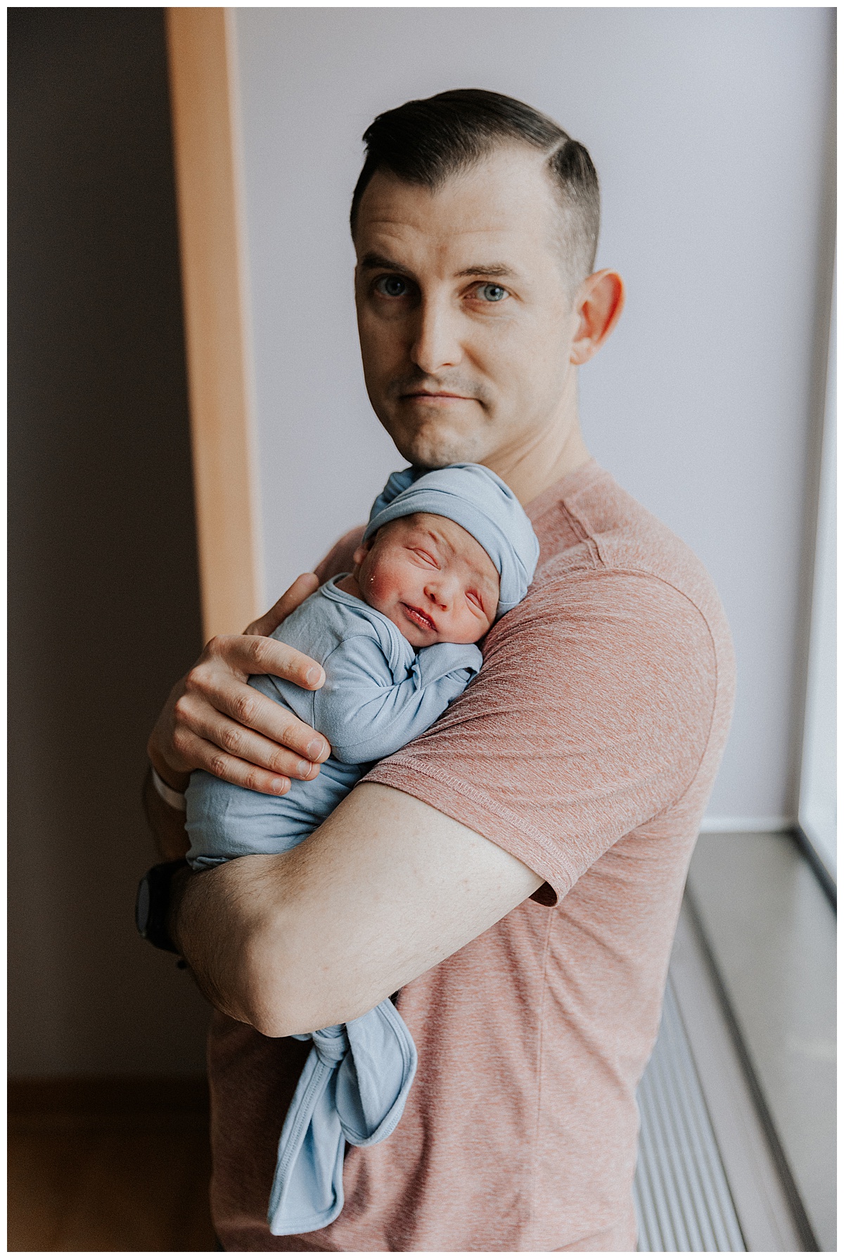 Father and son for Washington DC Newborn Photographer