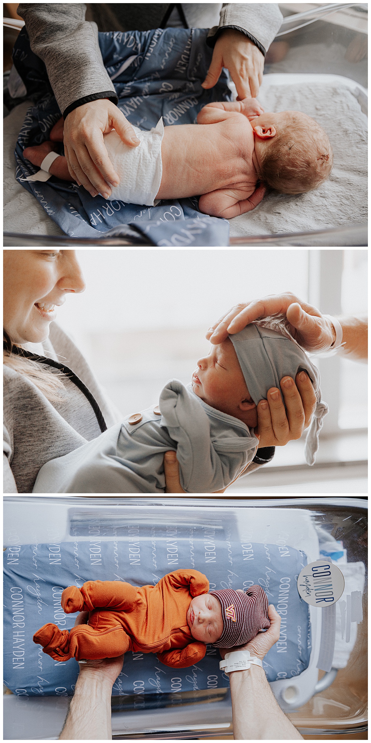 Parents loving on baby for Virginia Newborn Photographer