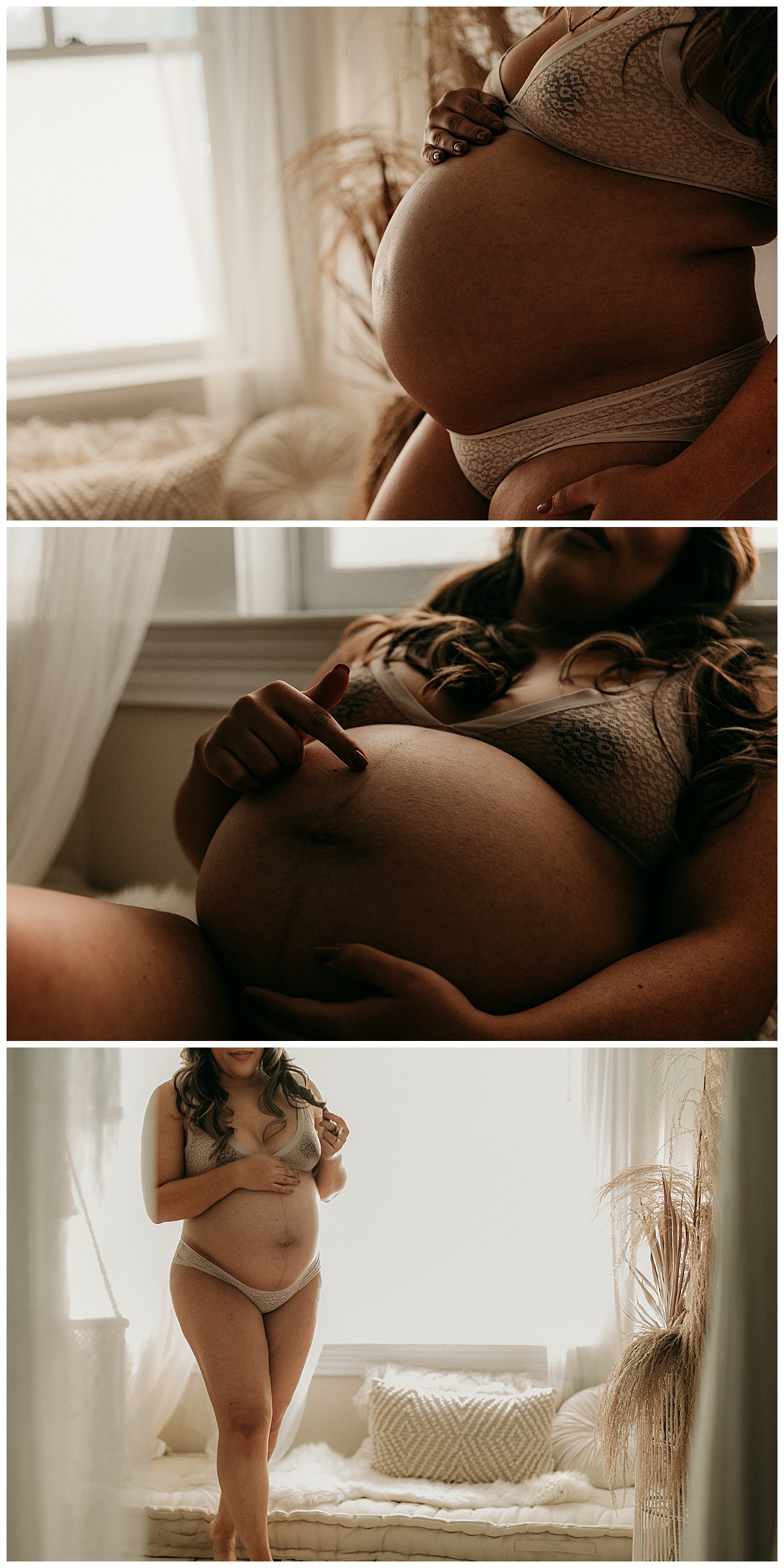 Adult embraces pregnant belly for Norma Fayak Photography