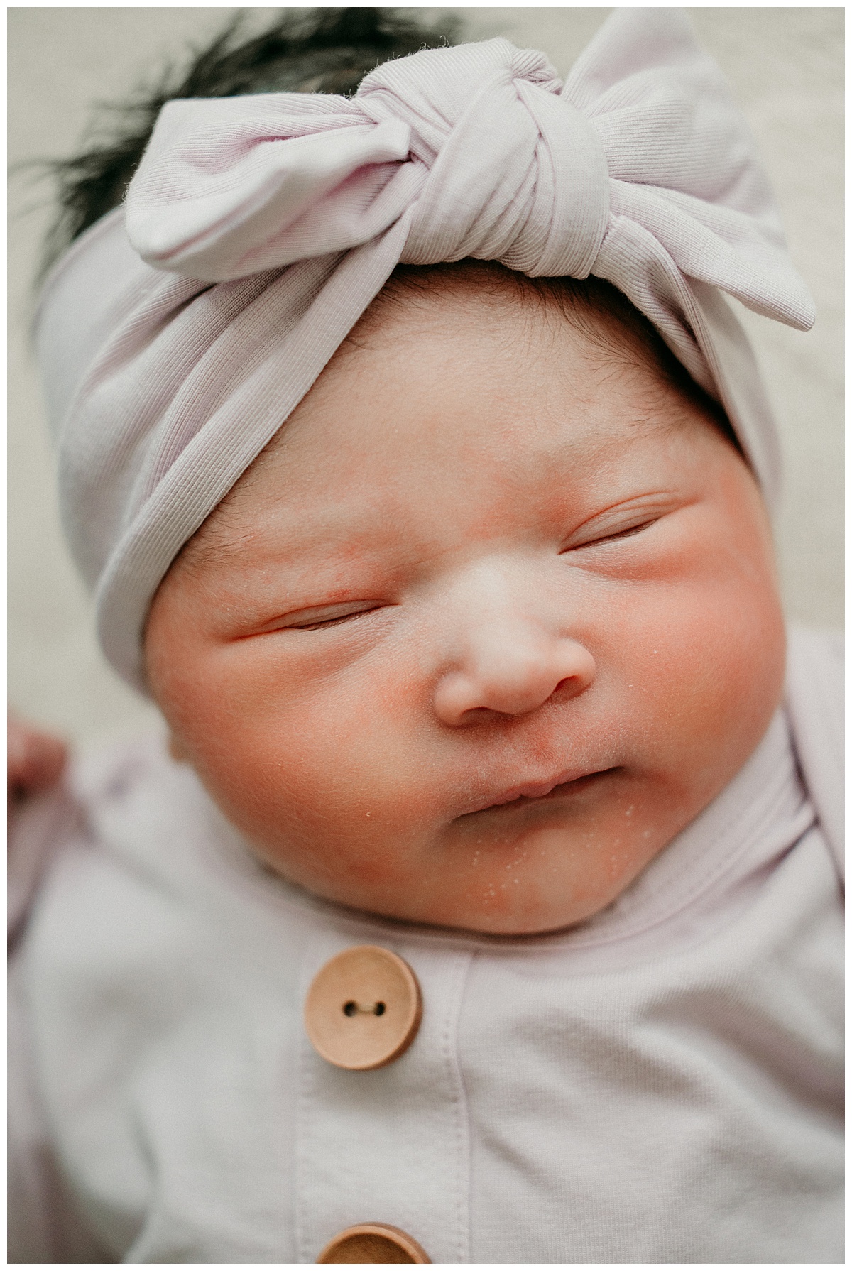 Newborn with closed eyes for Holy Cross Hospital Fresh 48 Session