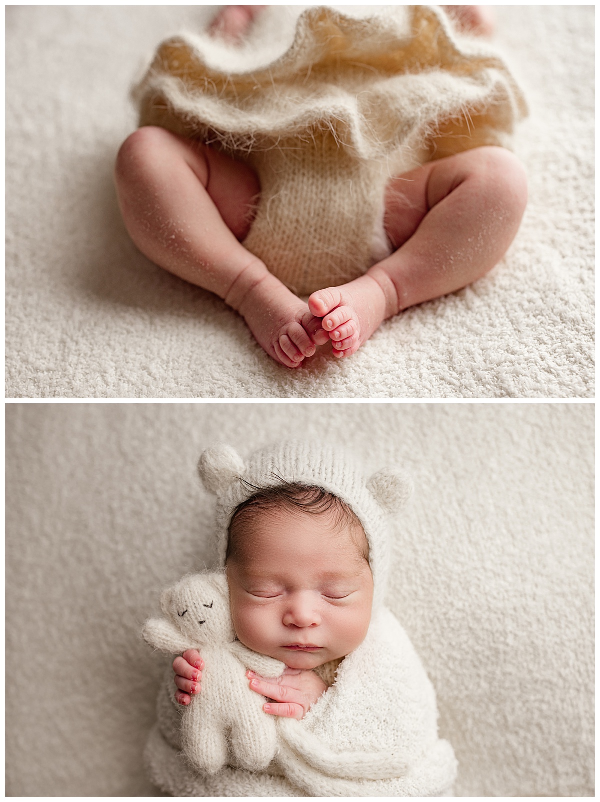 Baby girl wrapped in cozy blanket for Norma Fayak Photography