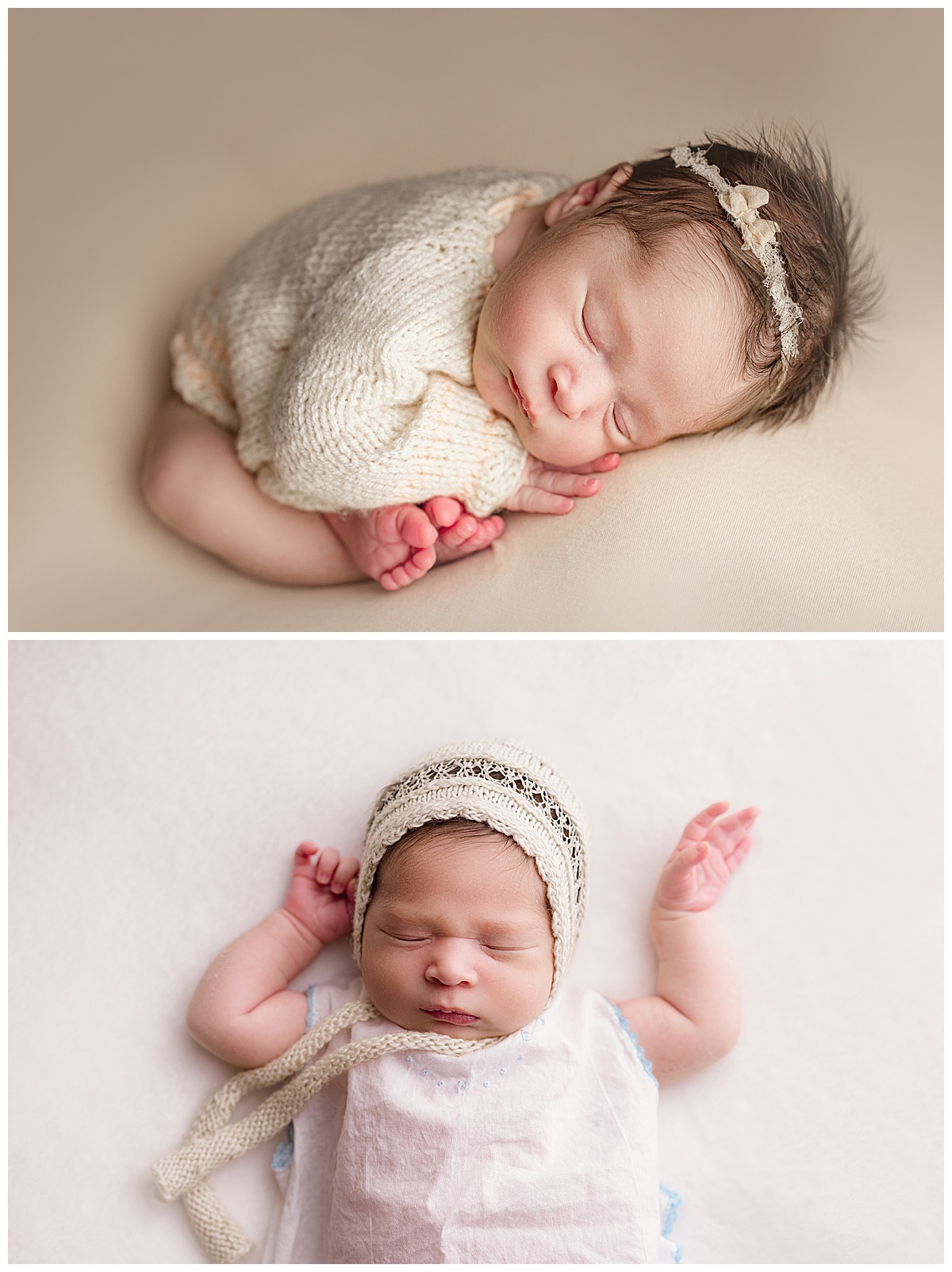 Infant lays on back and belly for Norma Fayak Photography