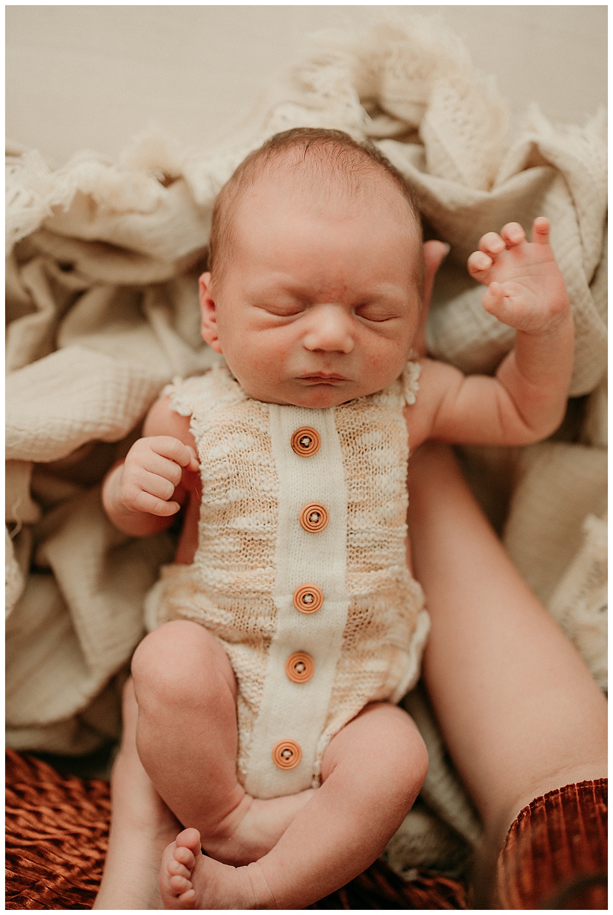 Baby stretches for Virginia Newborn Photographer 