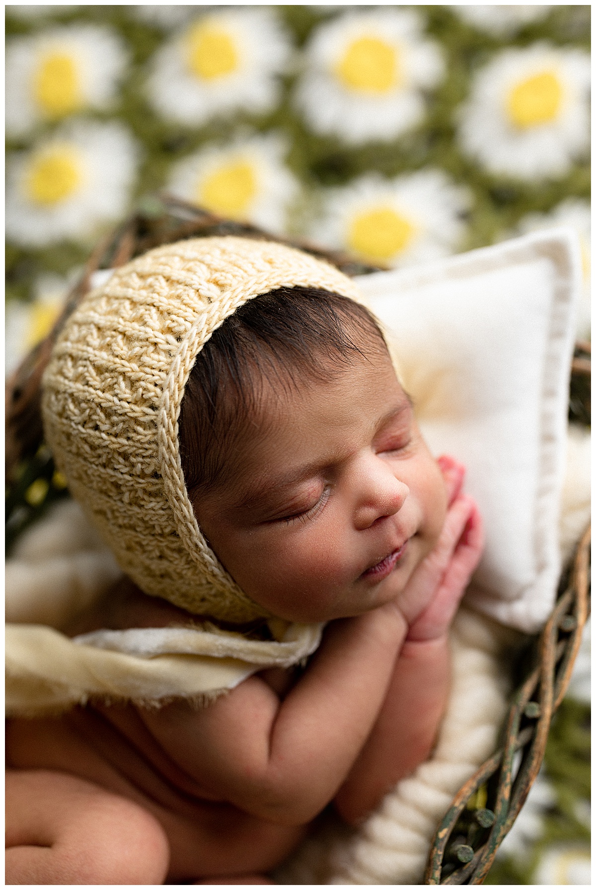 Baby sleeps on their hands for Norma Fayak Photography