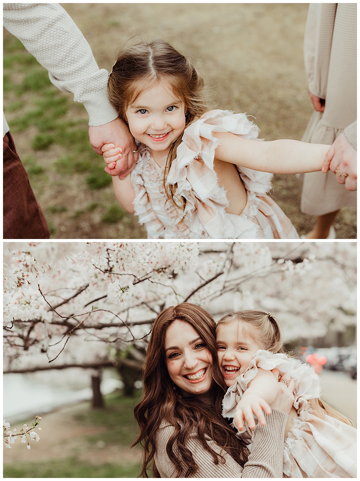 Mama and little girl share a hug for Virginia Family Photographer