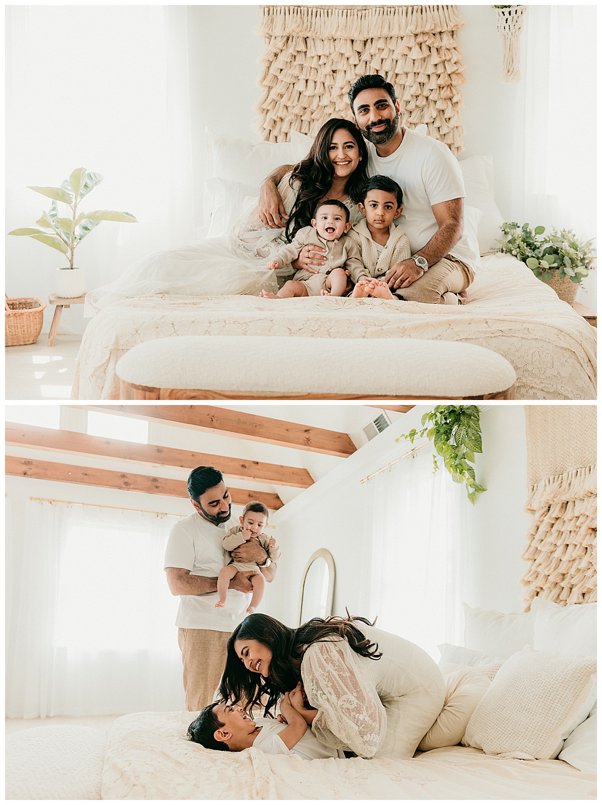 Family cuddle close together for Family Photos