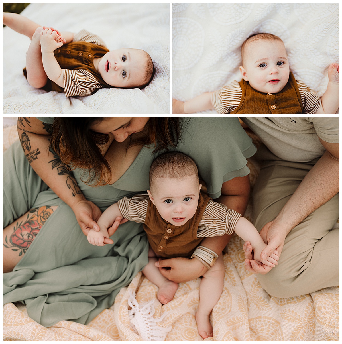 Baby boy lays on the floor for Norma Fayak Photography