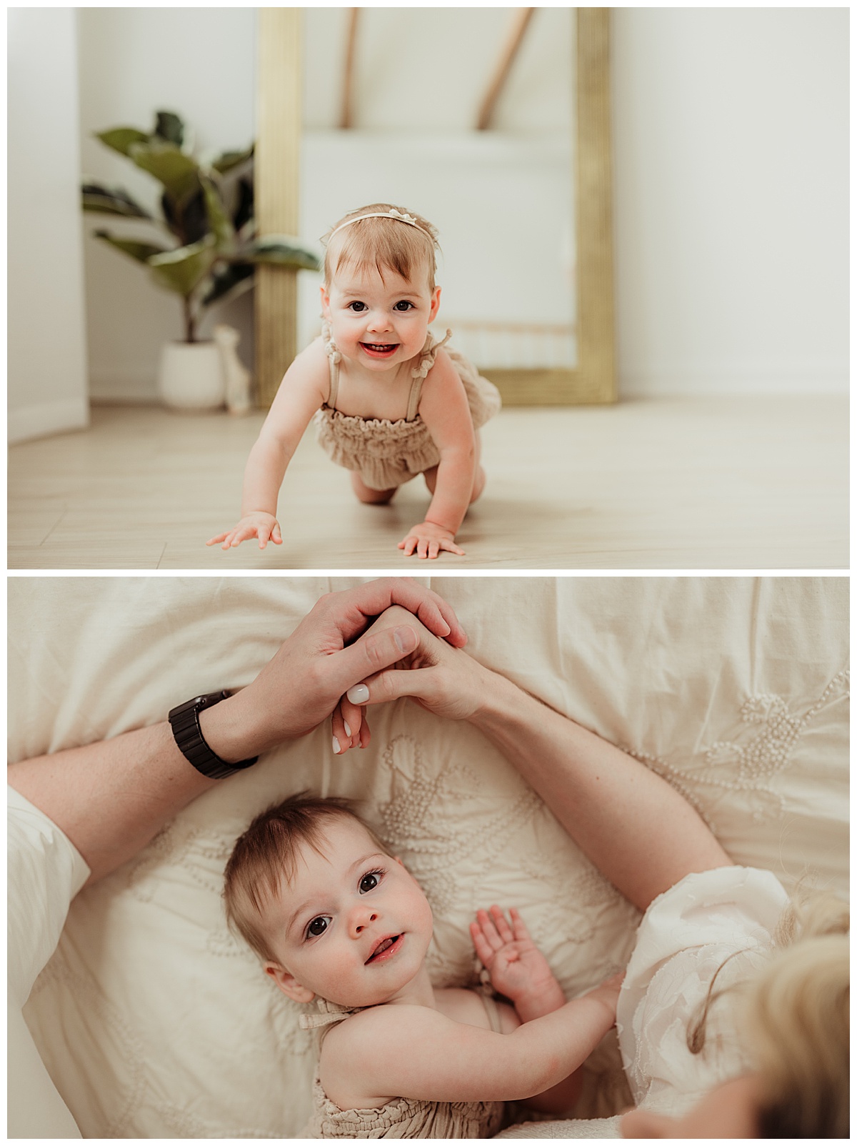 Baby crawls on the floor for Virginia Family Photographer 