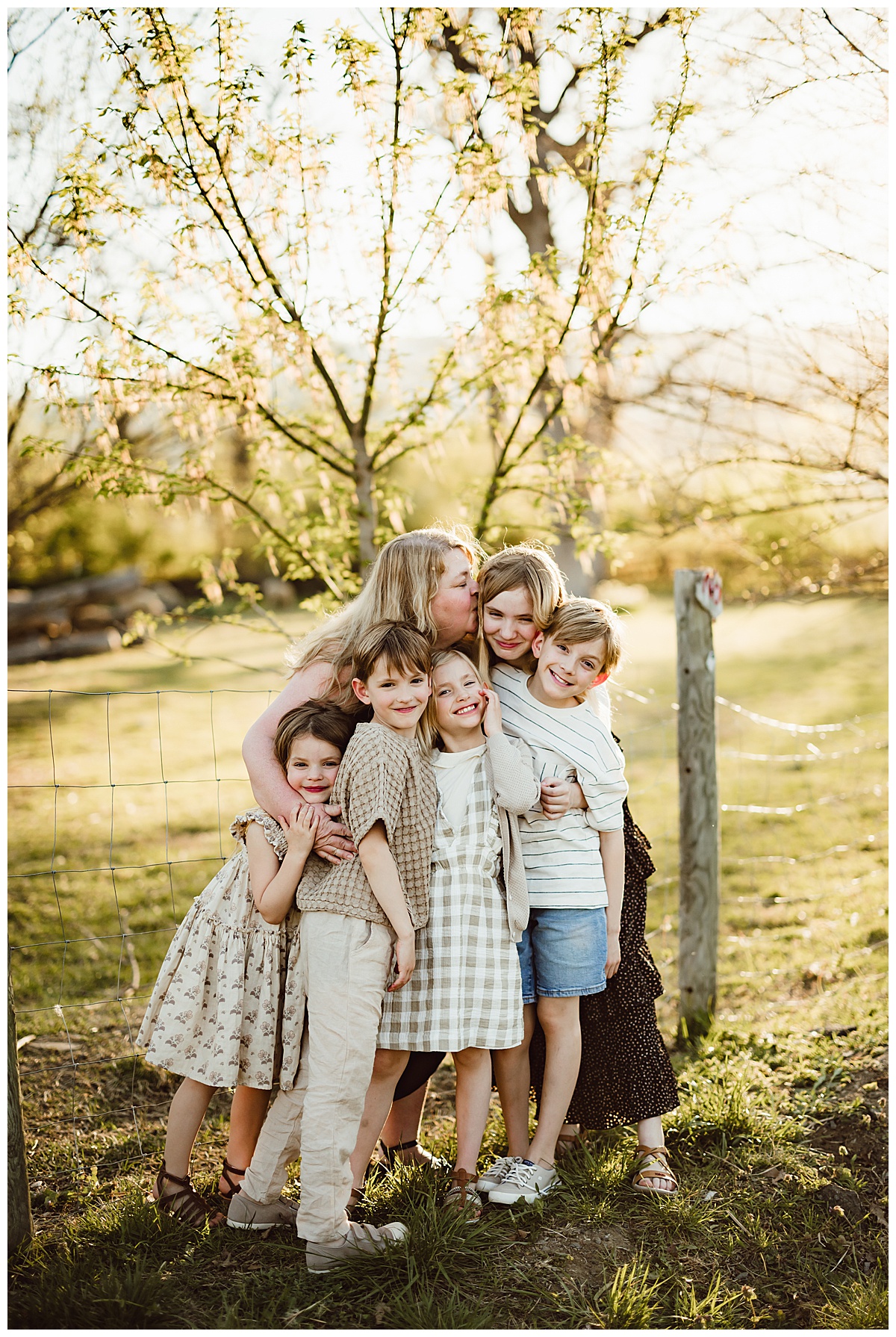 Kids stand close together during their Blue Ridge Mountains Family Photos