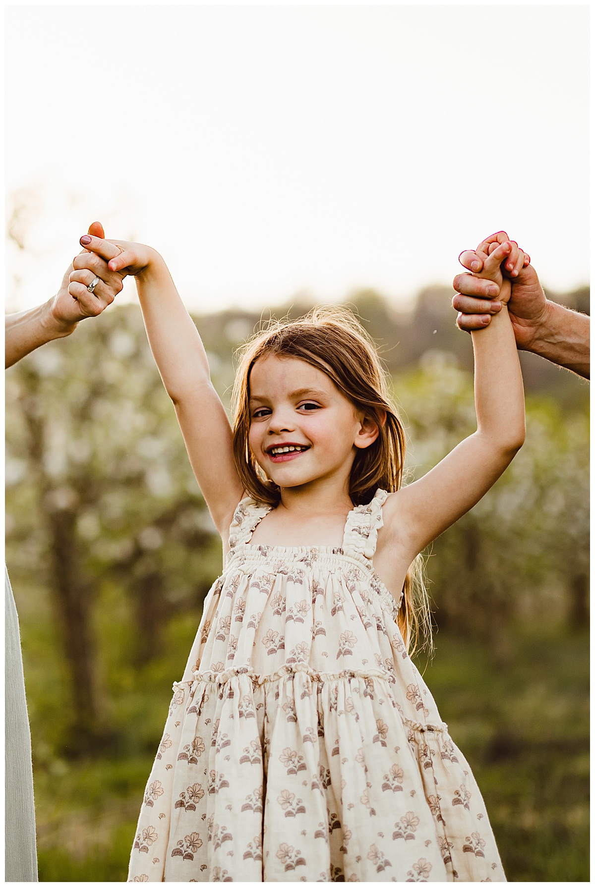 Little girl smiles big during their Blue Ridge Mountains Family Photos