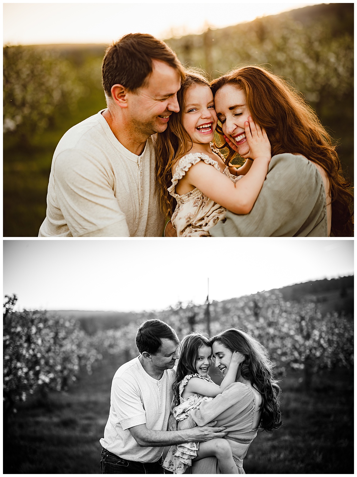 Baby girl holds parents tightly for Norma Fayak Photography
