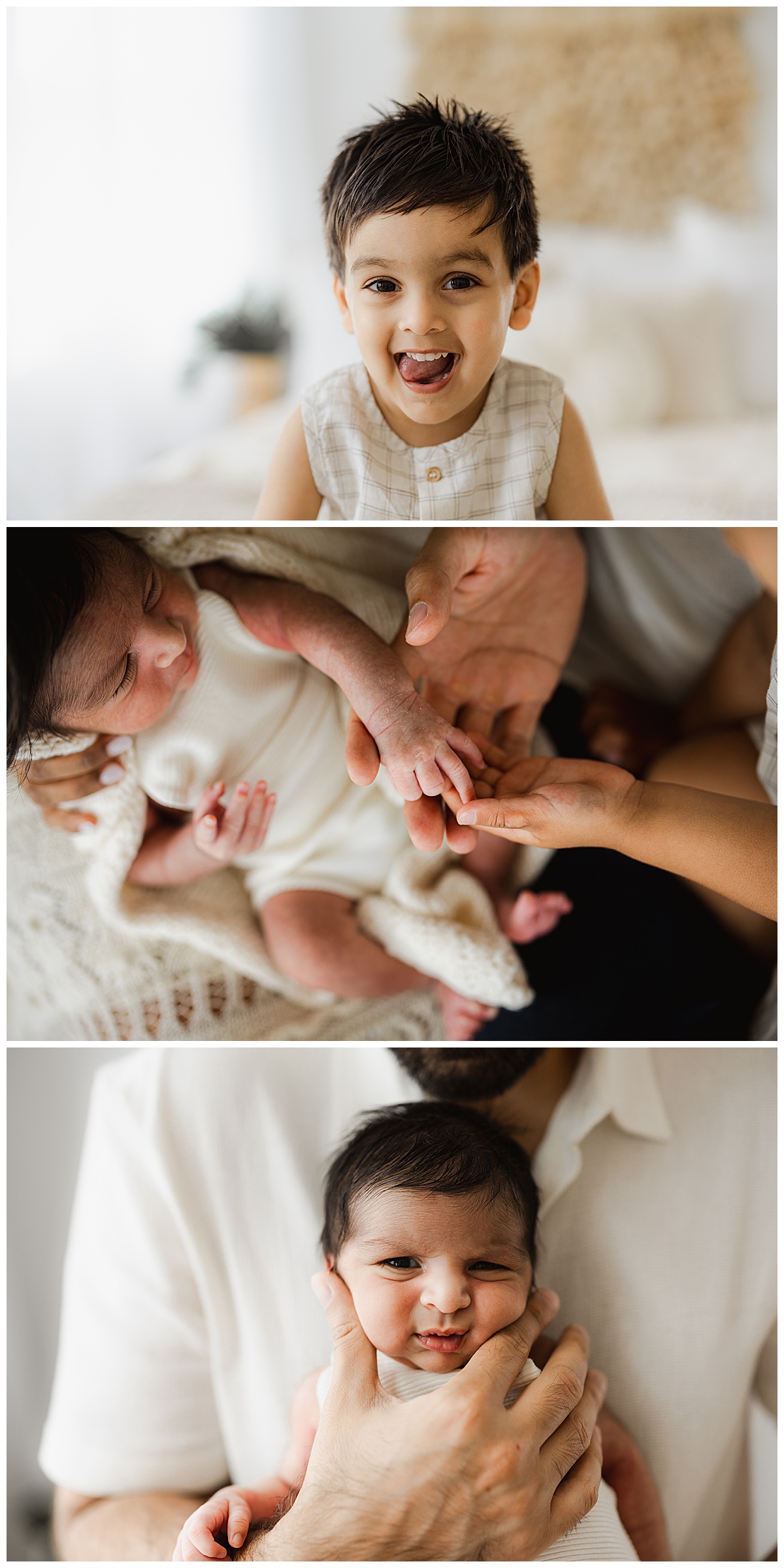 Baby brothers smile together for Virginia Newborn Photographer