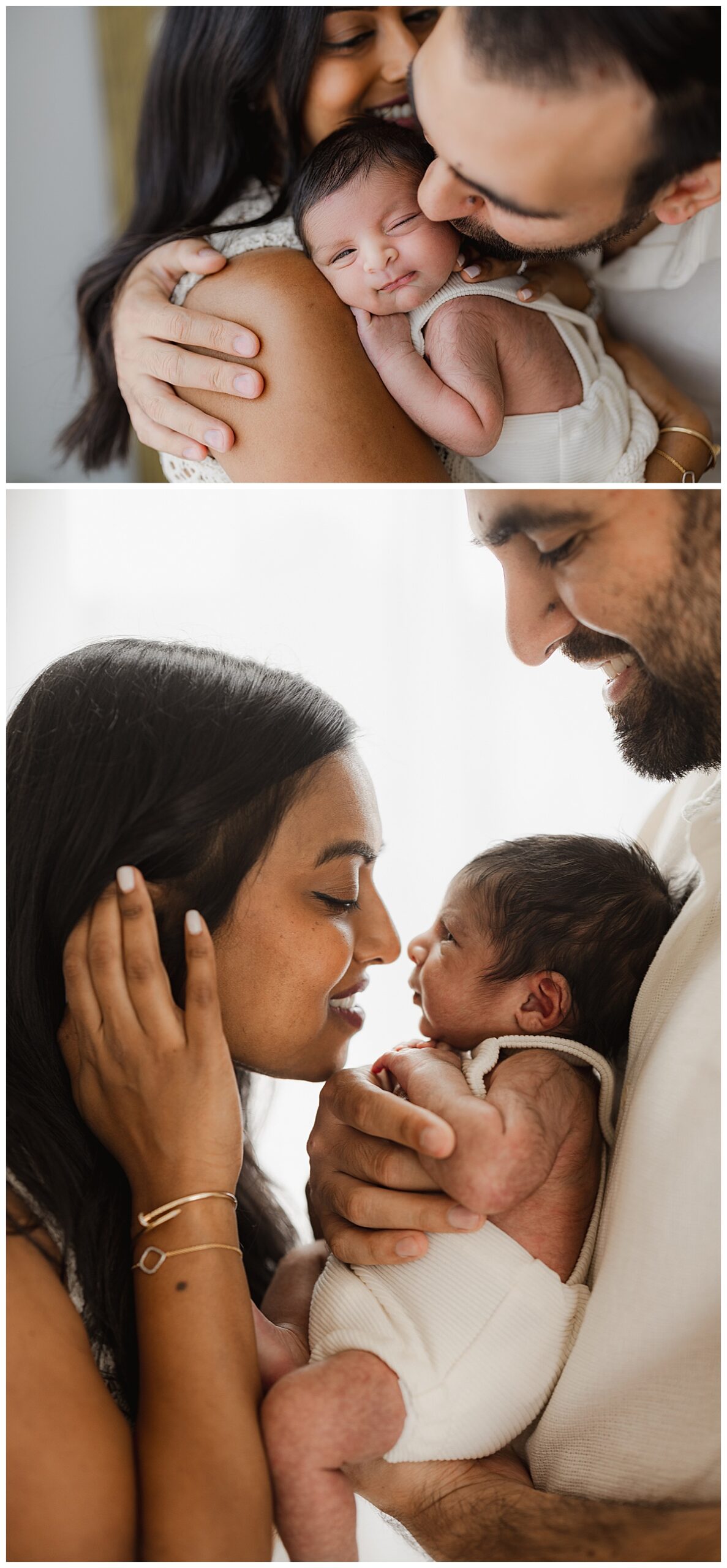 Parents smile close with babies for Norma Fayak Photography