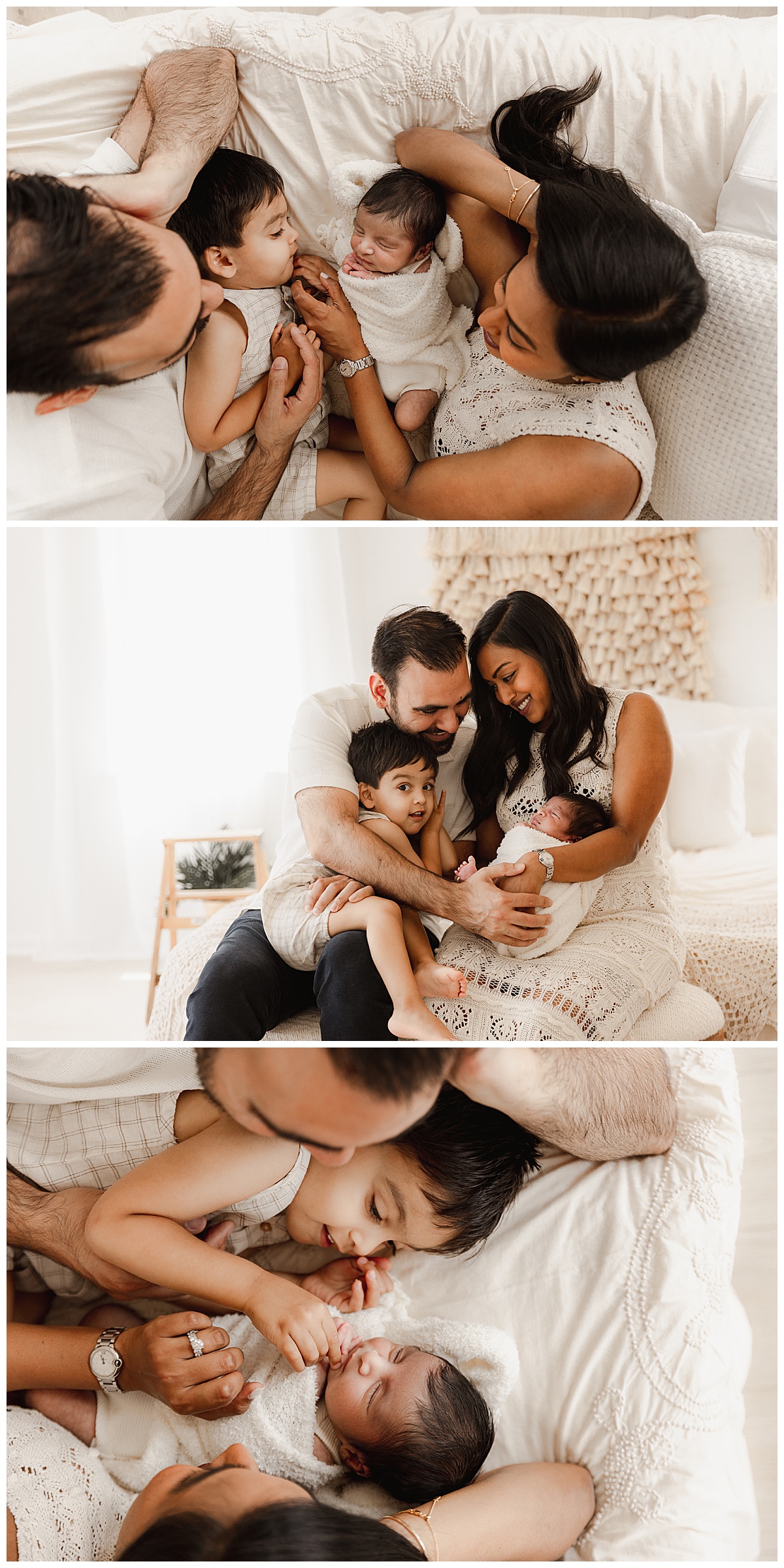 Parents love on babies for Virginia Newborn Photographer