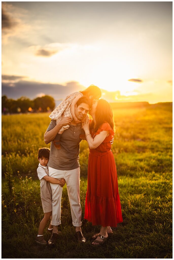 Parents love on their babies for Virginia Family Photographer