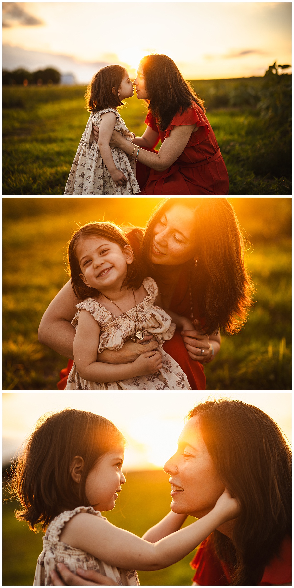 Mom and daughter hold one another close for Virginia Family Photographer