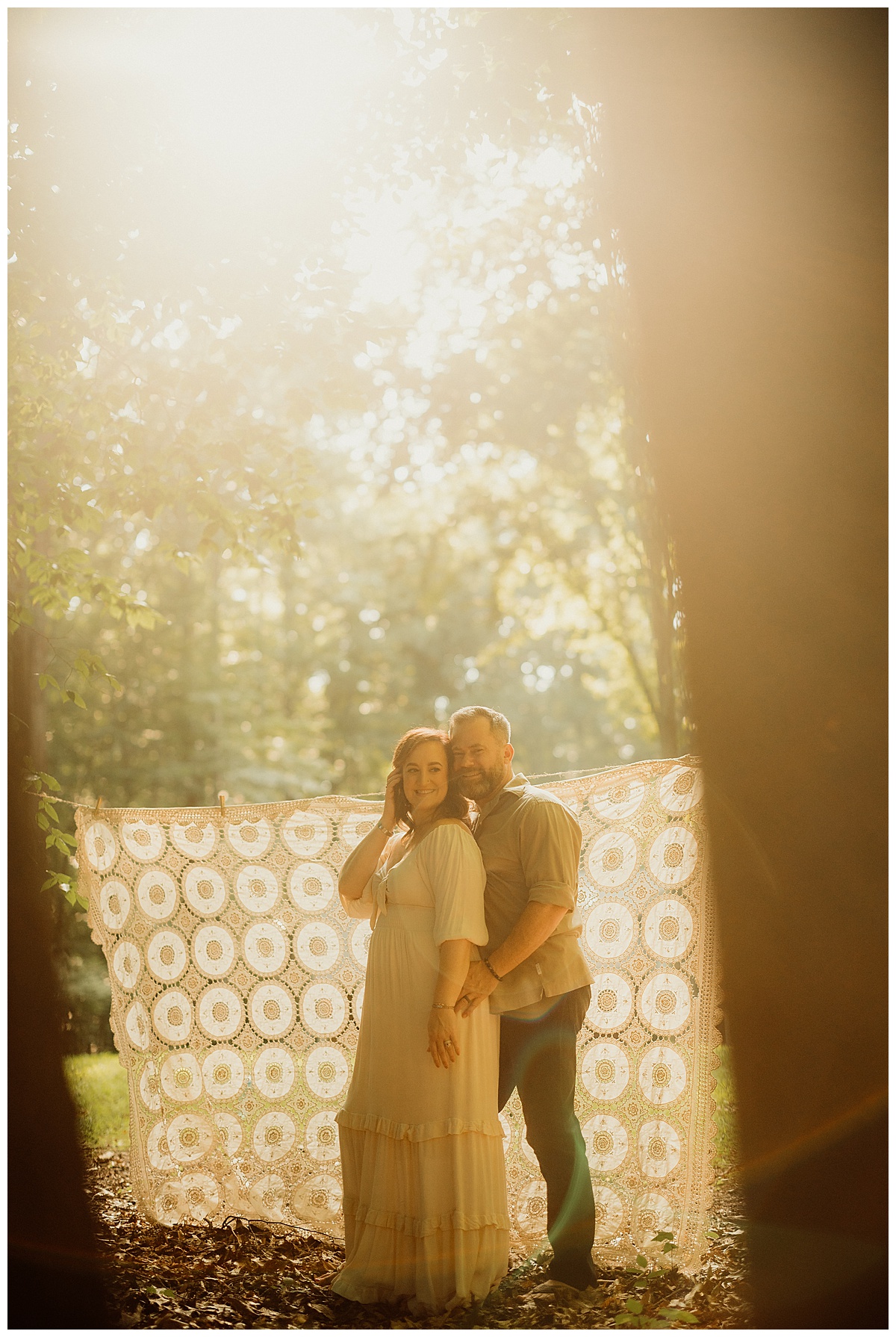 Parents stand together for Magical Backyard Maternity Session