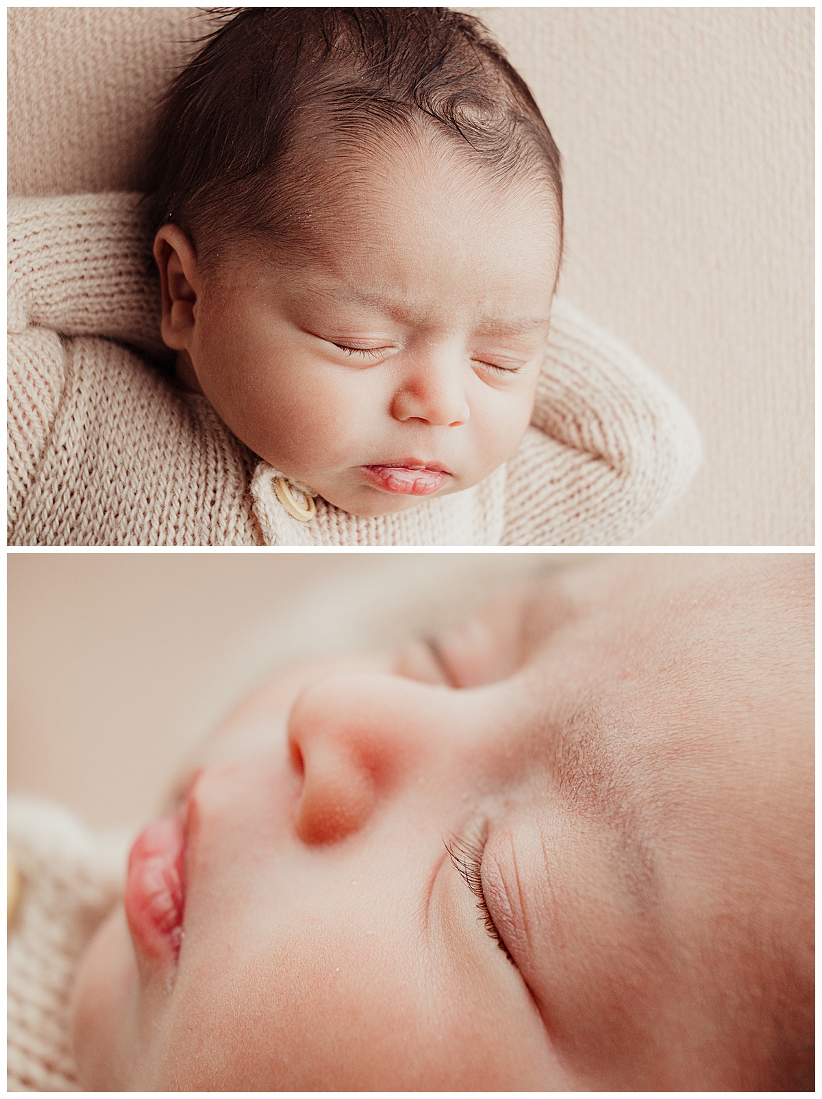Little baby face and nose for Virginia Newborn Photographer