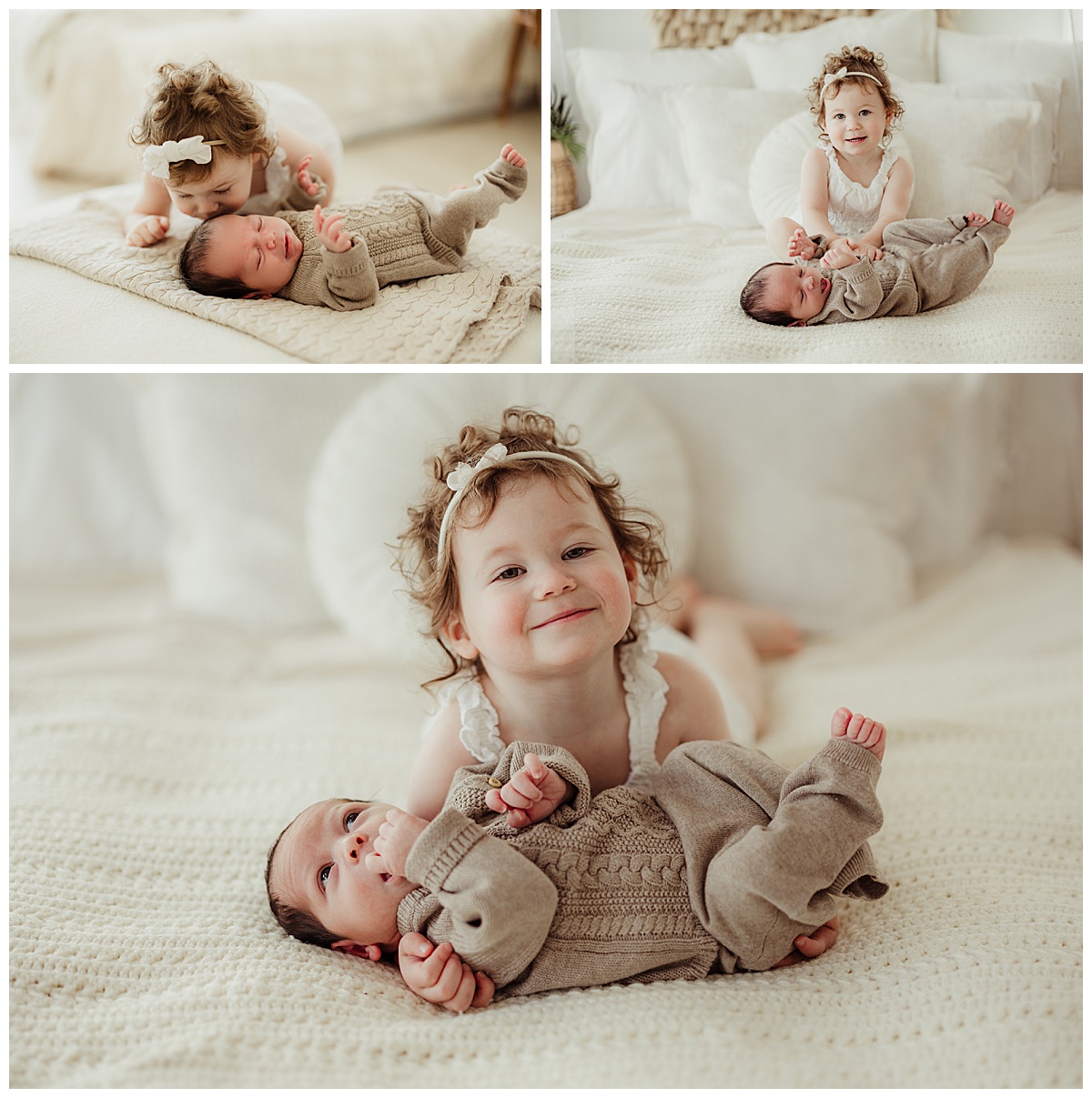 Siblings smile together for Virginia Newborn Photographer