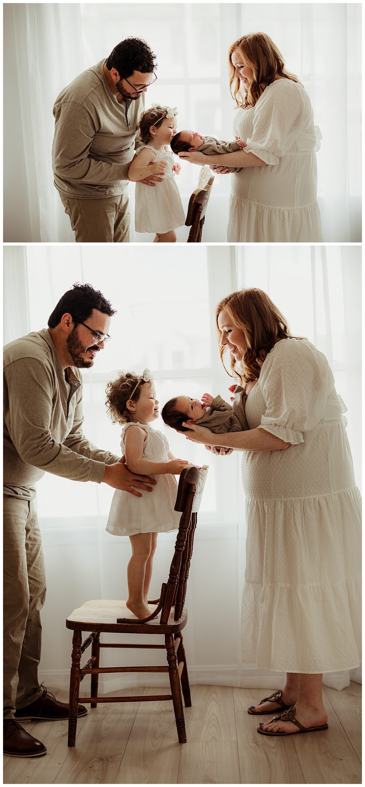 Mom and dad hold baby for Virginia Newborn Photographer