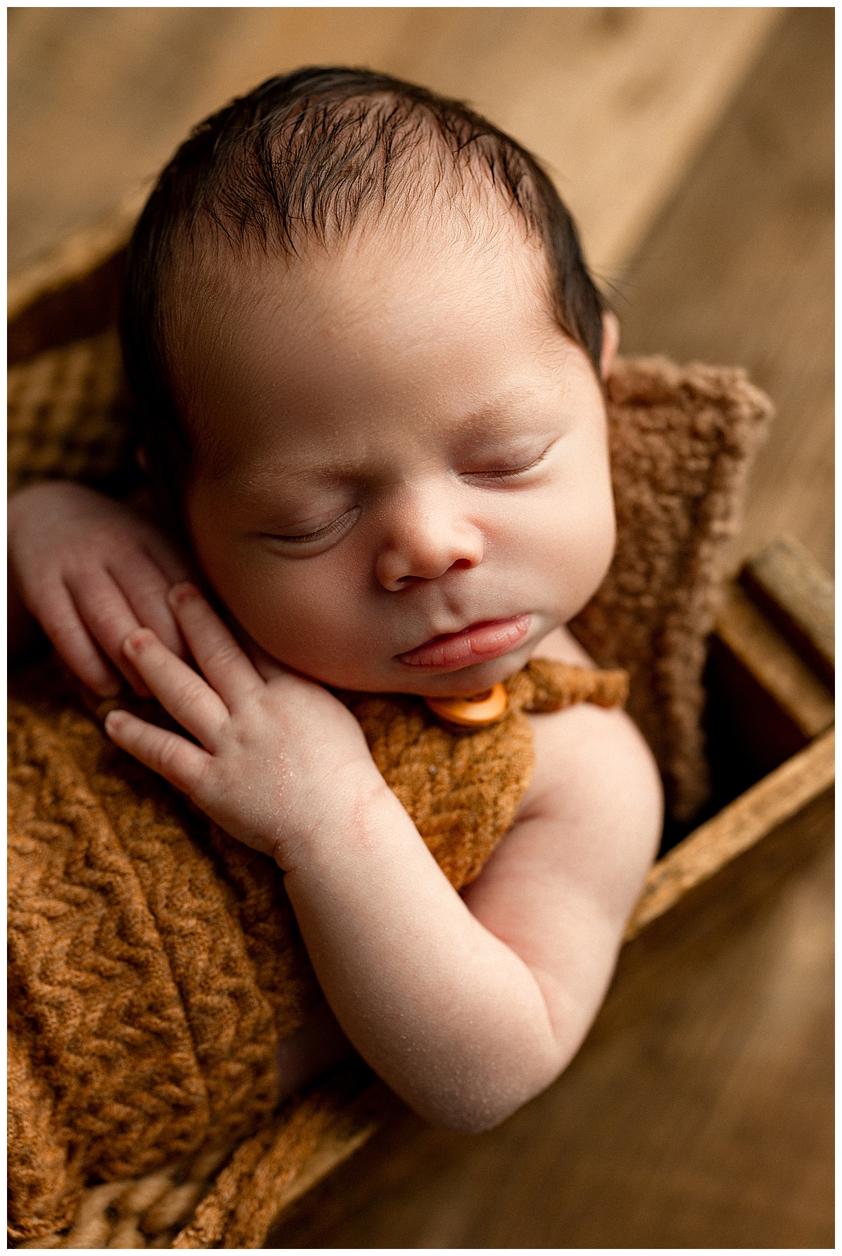 Young baby lays asleep for Virginia Newborn Photographer 