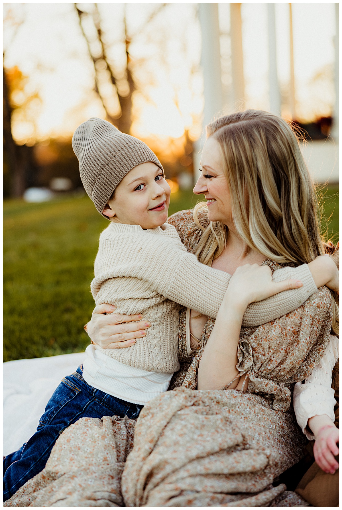 Mom holds son close for Virginia Family Photographer